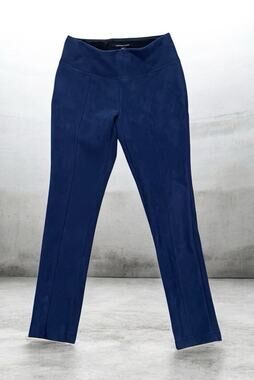 Andrew Marc Pants Women’s Small Navy Blue Faux Suede Pull On Stretch Dress Pants